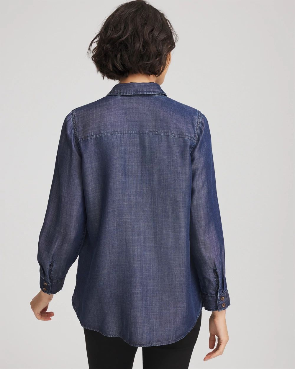 トップス Cotton Tencel Denim Long-sleeve Shirt ELDER relaxed fit denim Tencel™ shirt - Vintage Indigo
